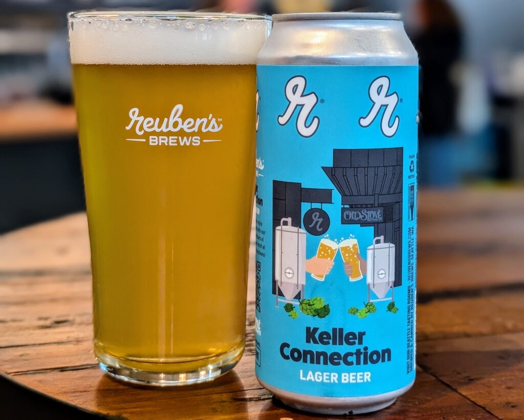 A pint and a can of Keller Connection lager
